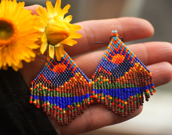 Autumn in the Mountains - Beaded Earrings