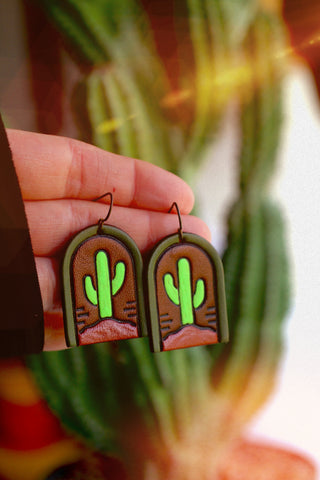 Saguaro Portals - Southwestern Desert Earrings