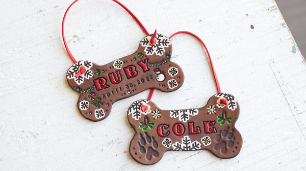 Custom Dog Bone Christmas Ornament