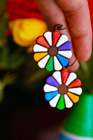 Color Wheel with White Earrings