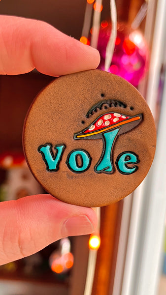 Ready to Ship Mushroom Vote Pin
