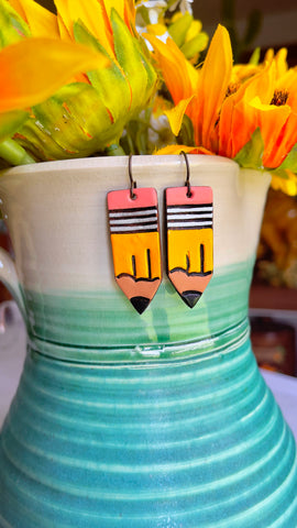 Yellow Pencil Earrings