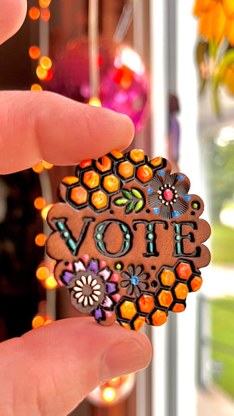 Preorder Honeycomb Vote Pin