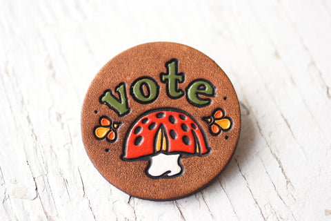 Preorder Mushroom Vote Pin