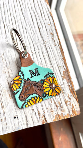 Equestrian Ear Tag Keychain