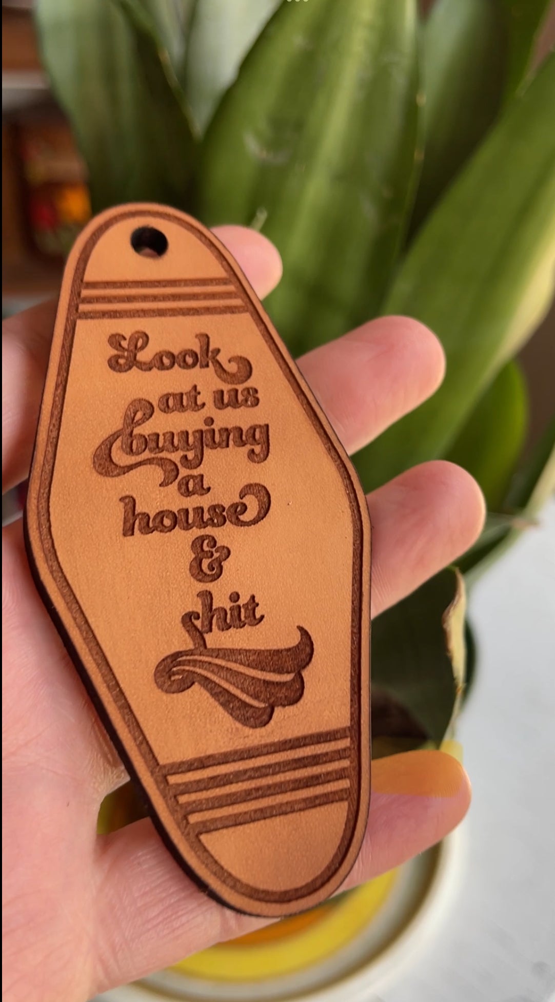 Look at Me Buying a House & Shit - Custom Keychain For Sarah