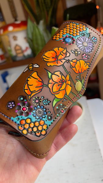 Orange Poppies & Wildflowers Glasses Case