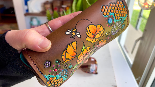 Orange Poppies & Wildflowers Glasses Case
