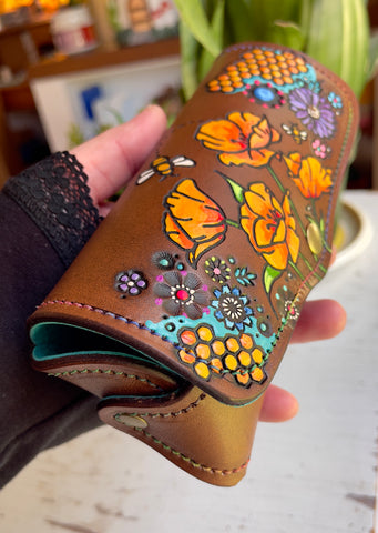 Orange Poppies & Wildflowers Glasses Case