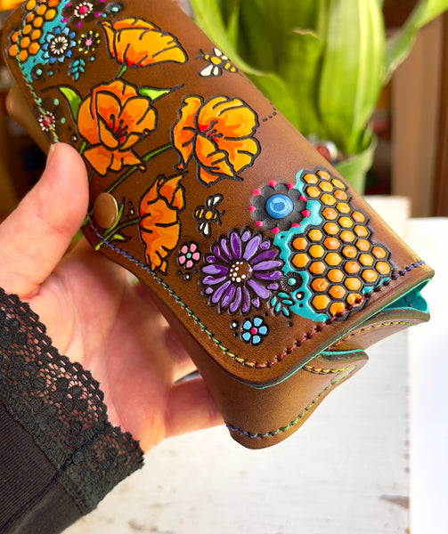 Orange Poppies & Wildflowers Glasses Case