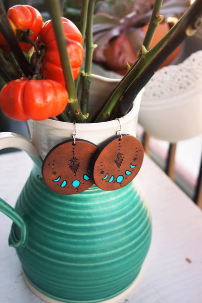 Moon Phase Shield Earrings