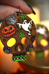 Halloween Dreams Big Skull Earrings