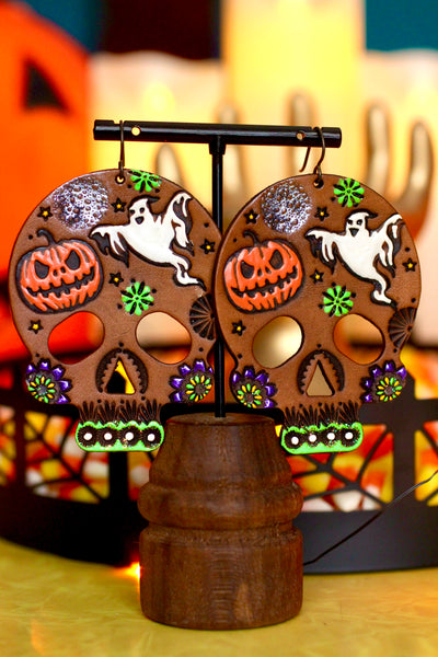 Halloween Dreams Big Skull Earrings