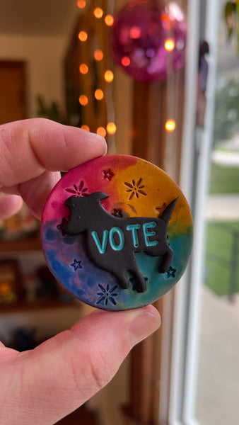 Preorder Dog Lady Lab 3D Vote Pin