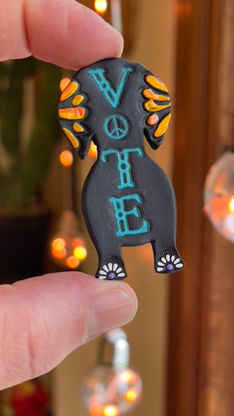 Ready to Ship Dog Lady Dachshund Vote Pin