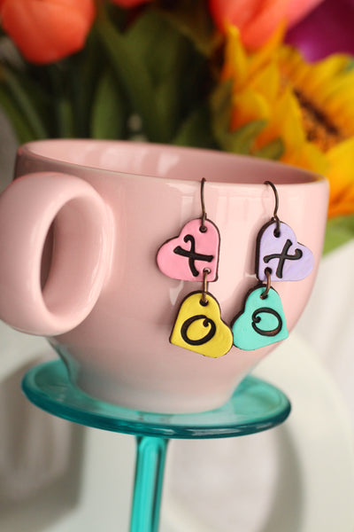 Multicolor XO Candy Hearts Earrings