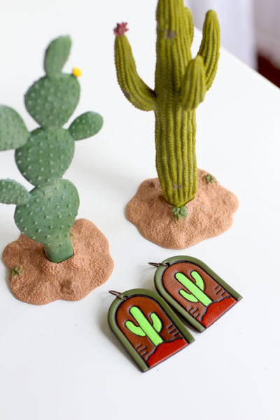 Saguaro Portals - Southwestern Desert Earrings