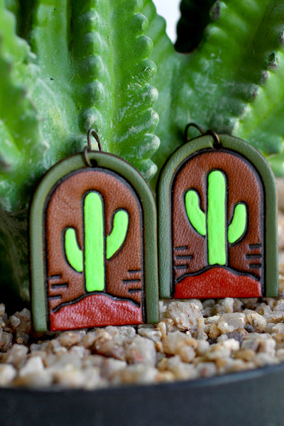 Saguaro Portals - Southwestern Desert Earrings