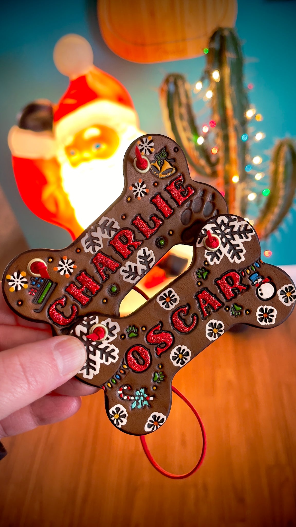 Custom Dog Bone Christmas Ornament