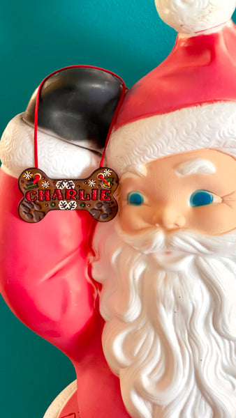 Custom Dog Bone Christmas Ornament