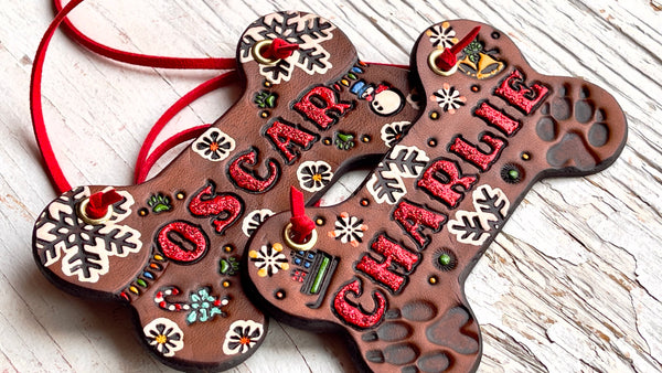 Custom Dog Bone Christmas Ornament