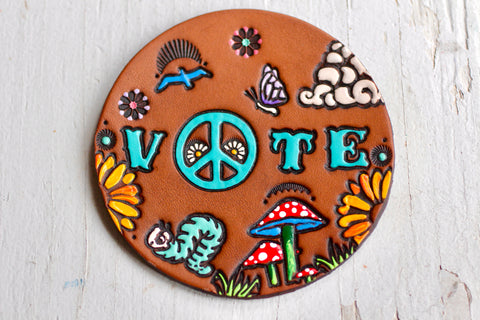 Preorder Inchworm Butterfly Large Vote Pin