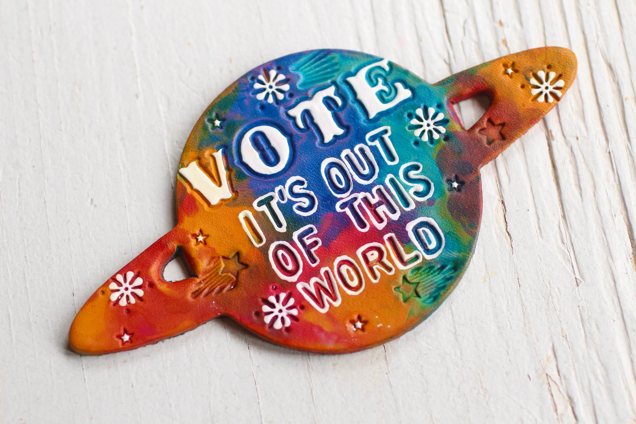 Ready to Ship VOTE It's Out of This World Vote Pin