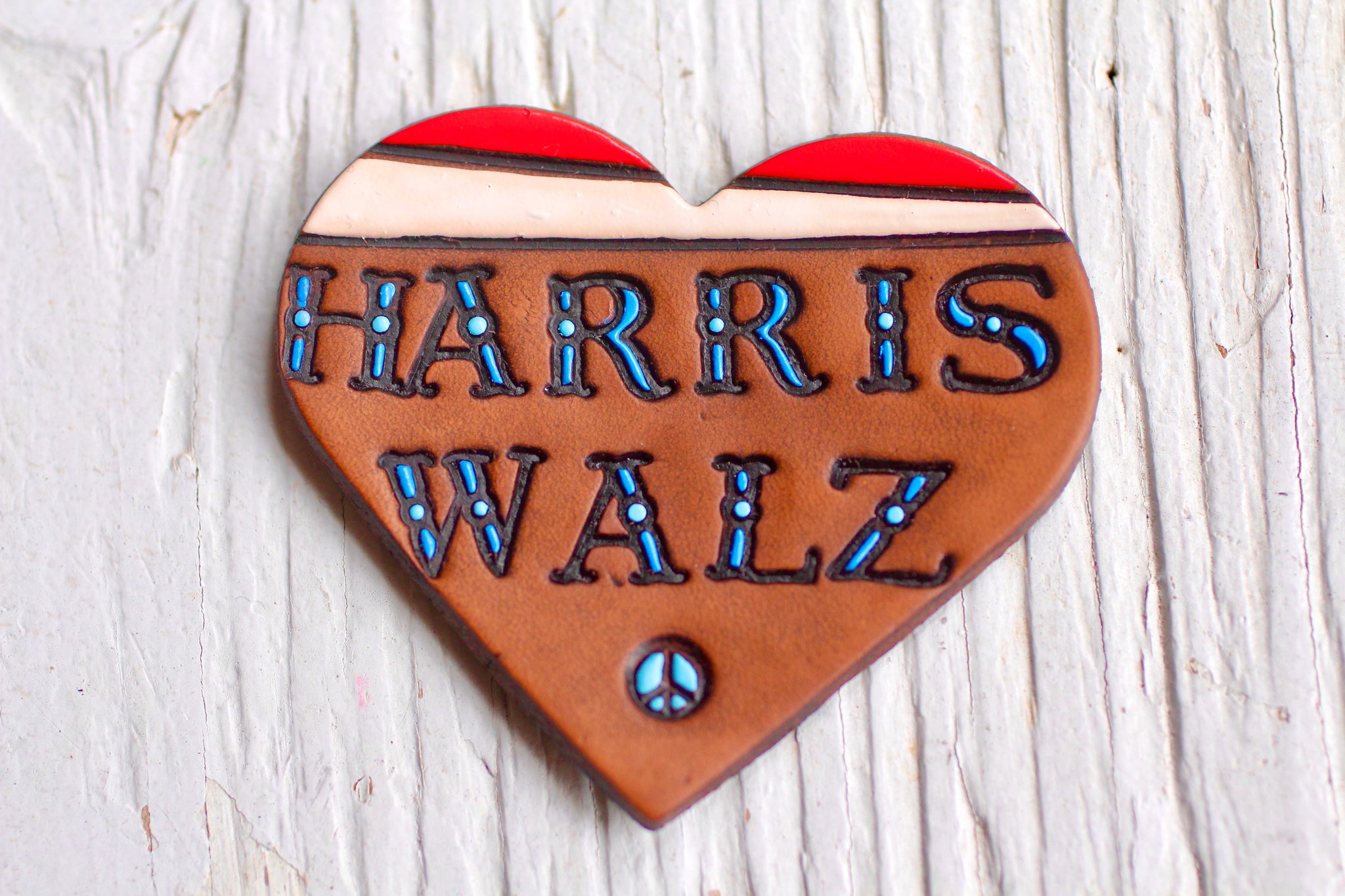 Preorder Harris Walz Red, White, and Blue Heart Vote Pin