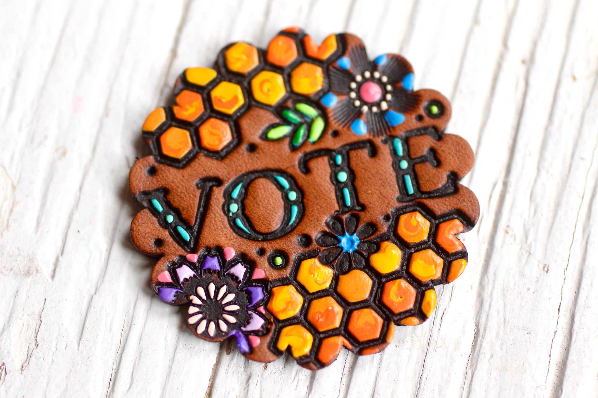 Preorder Honeycomb Vote Pin