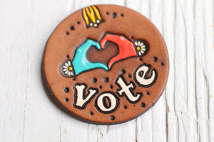Preorder Heart Hands Vote Pin