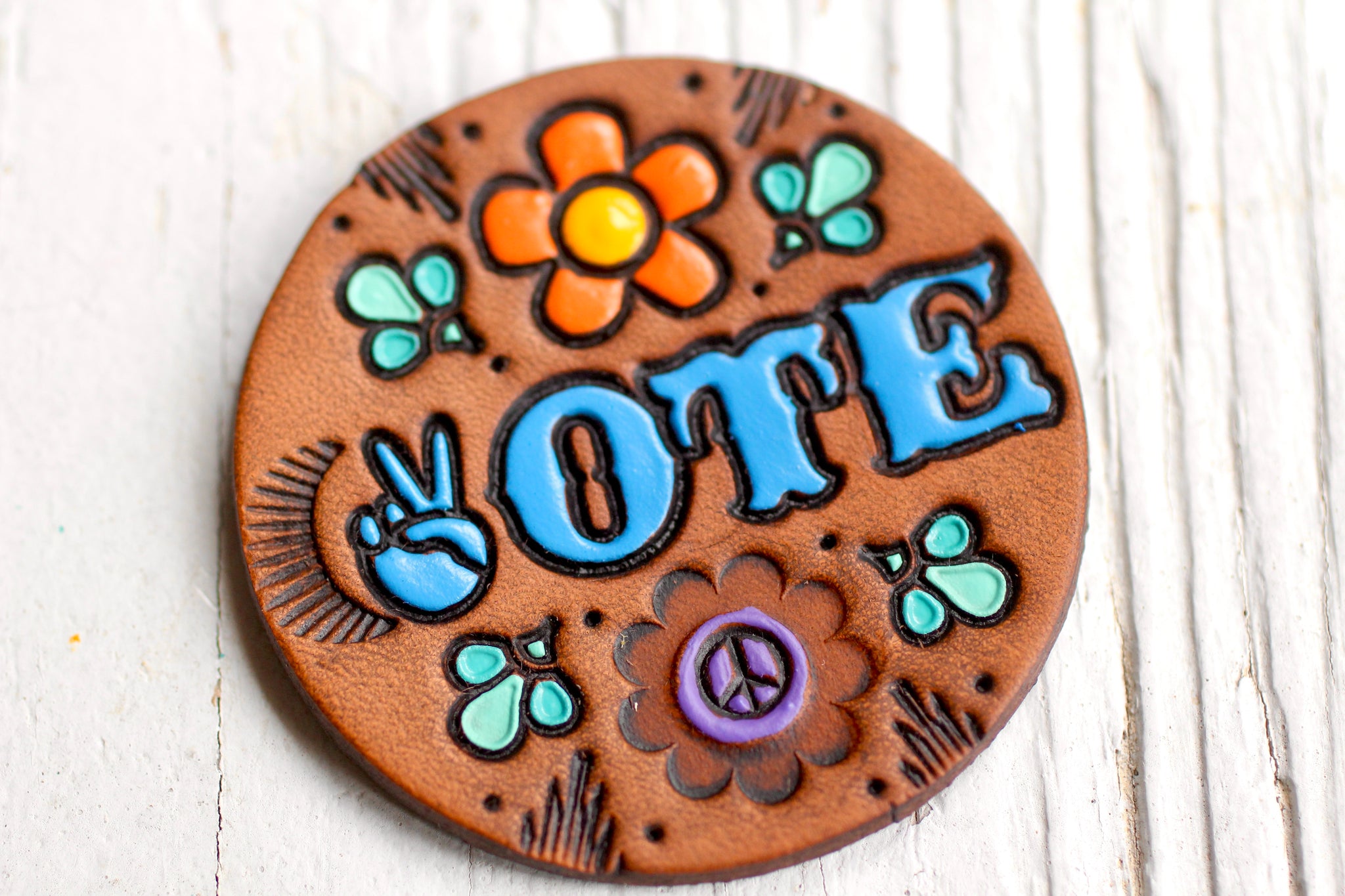 Ready to Ship Peace Fingers Peace Sign Vote Pin