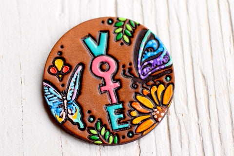 Preorder Butterfly - Female Symbol Vote Pin