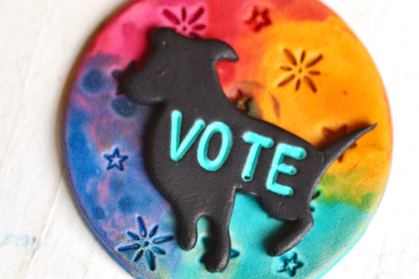 Preorder Dog Lady Lab 3D Vote Pin
