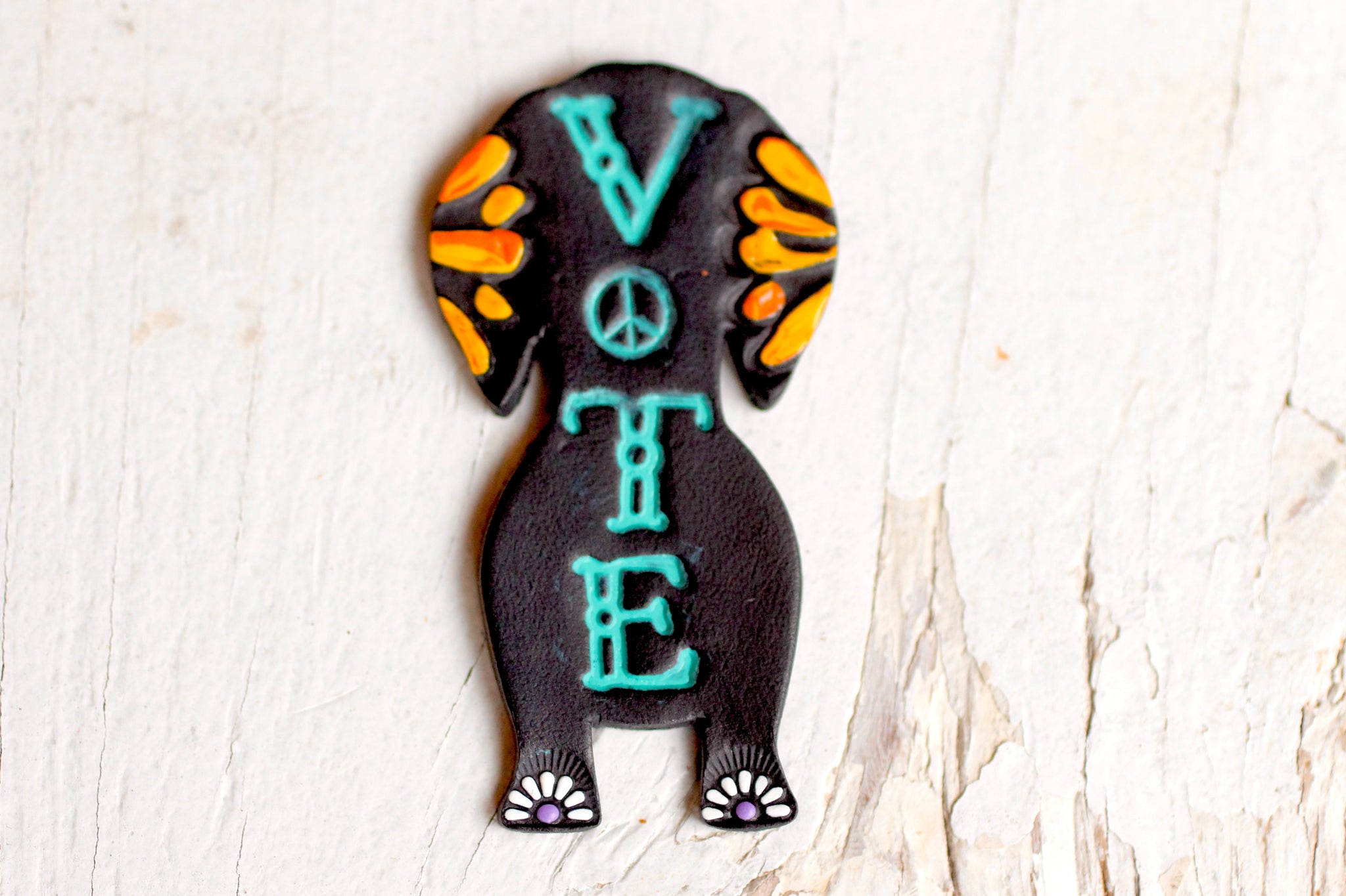Ready to Ship Dog Lady Dachshund Vote Pin