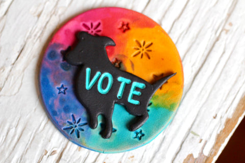 Preorder Dog Lady Lab 3D Vote Pin