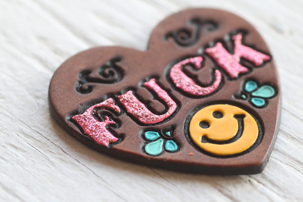 Reserved for Wendy - FUCK Smiley Pink Pin