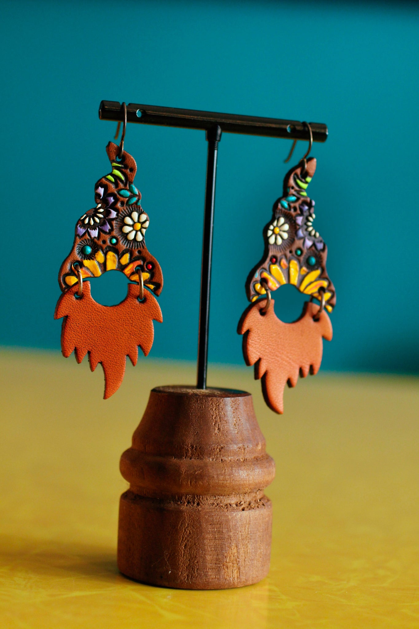 Angus & Hamish - Sunny Wildflower Gnome Earrings - Red Beards  - MADE TO ORDER