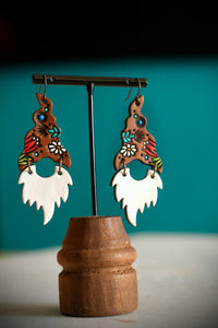 Basil & Bert - Lil Tulip Gnome Earrings - White Beards  - MADE TO ORDER