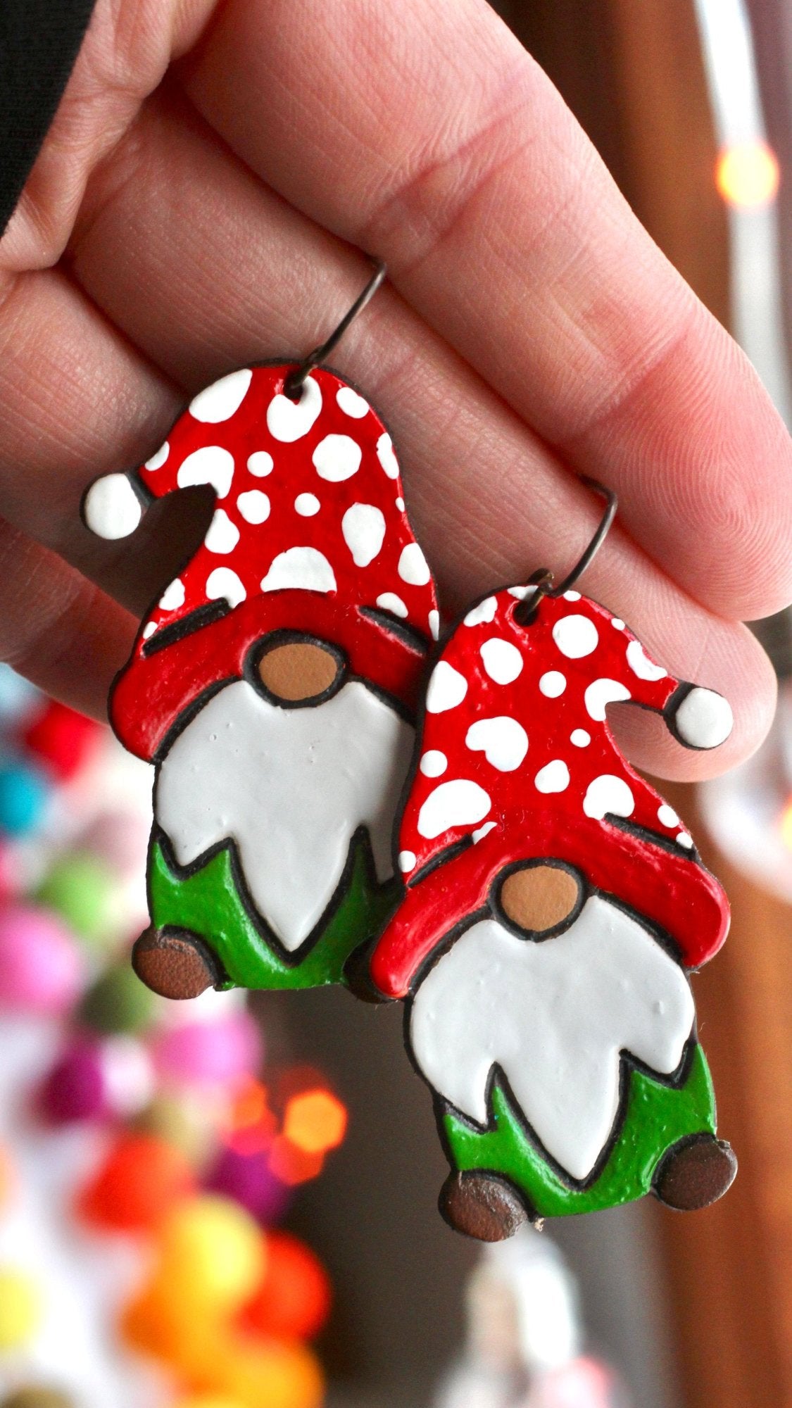 PREORDER - Merry Mushroom Gnome Earrings