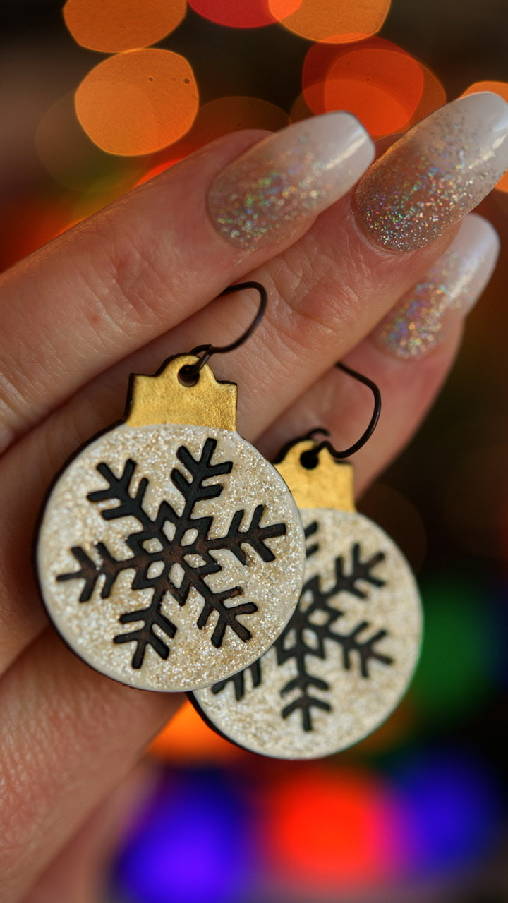 Warm Sugar Snowflake Ornament Earrings