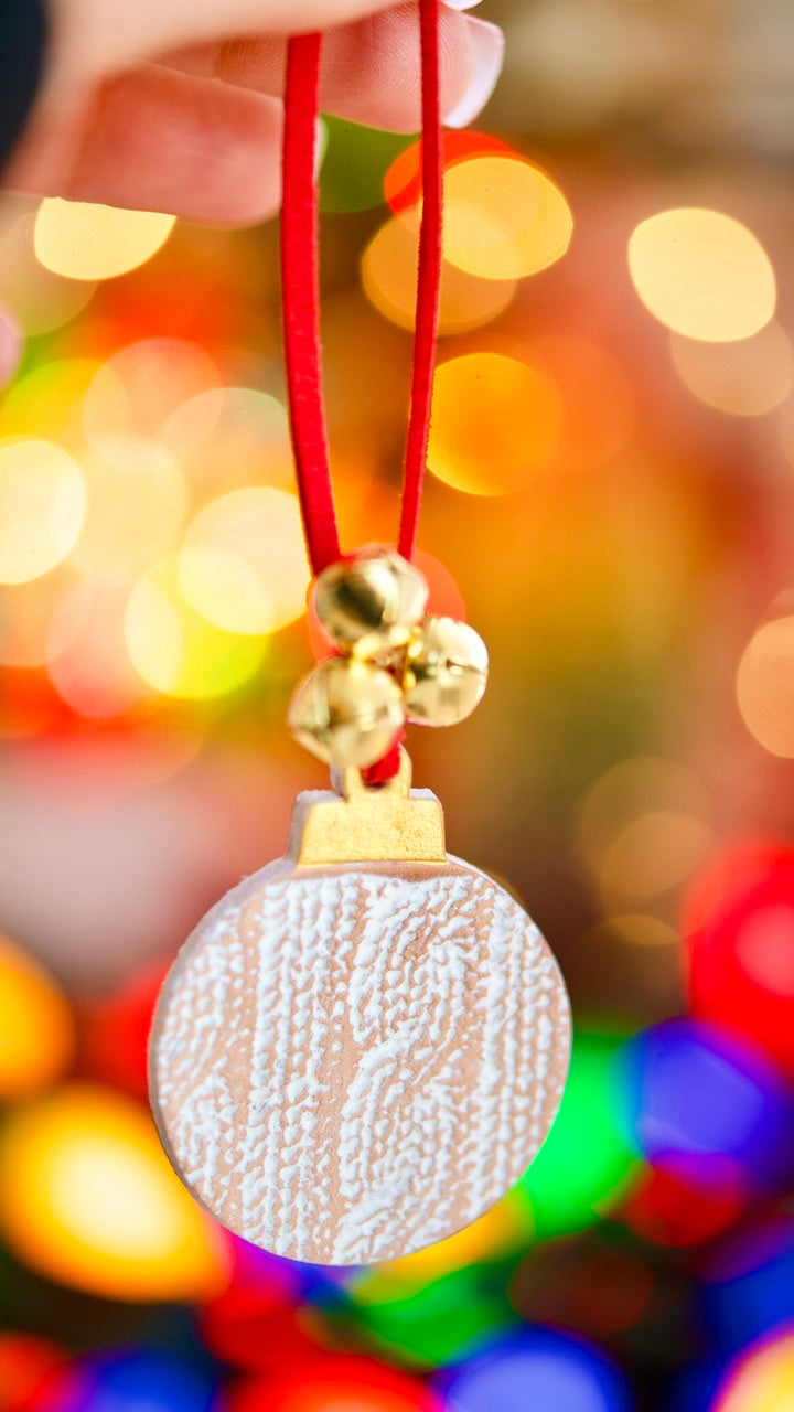 Jingle Bell Sweater Ornament in White