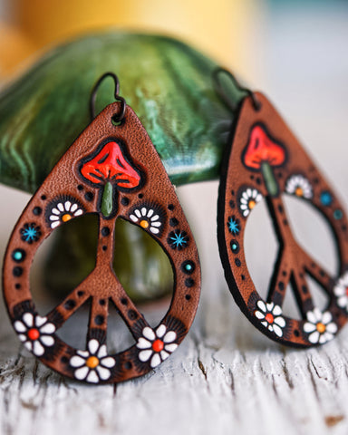 Toadstool Peace Earrings