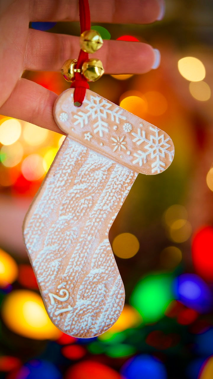 Cable Knit Sweater Stocking Ornament