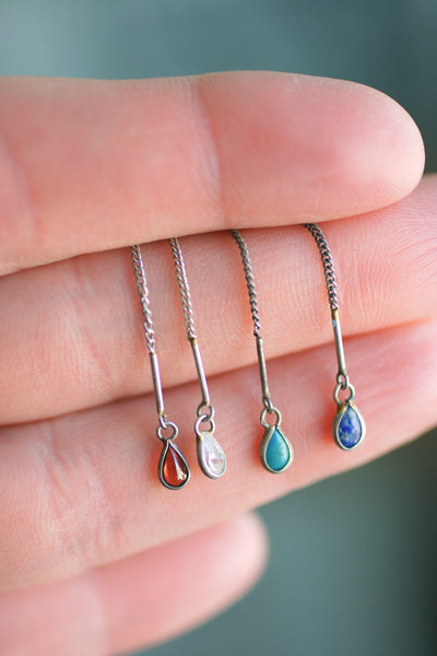 Reserved for - Single pink/salmon ear thread earring