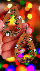 Christmas Tree Teardrop Earrings