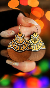 Gold & Silver Art Deco Ball Ornament Earrings