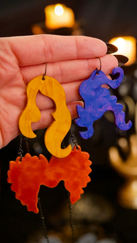 PREORDER Sanderson Sisters Earrings and Necklace Set - Without Glitter