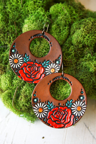Gypsy Rose Leather Earrings