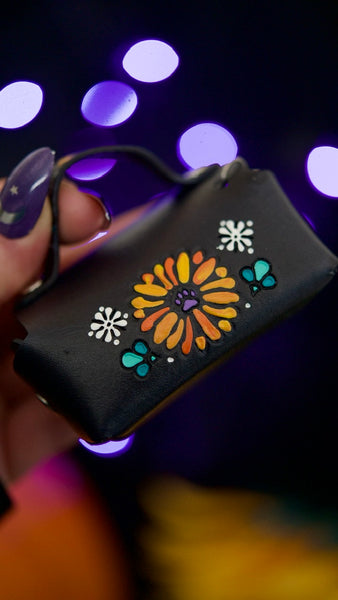 PREORDER Black Cat Sunflower Mini Purse Key Chain