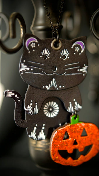 PREORDER Trick-or-Treating Cat Necklace